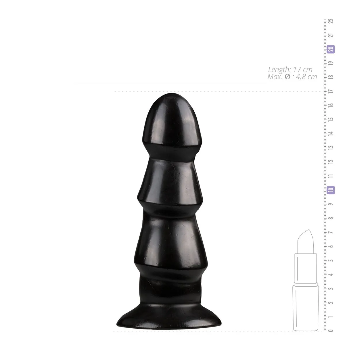 All Black Dildo Anal Negro Con Crestas 6 All Black Dildo Anal Negro Con Crestas - Imagen 4
