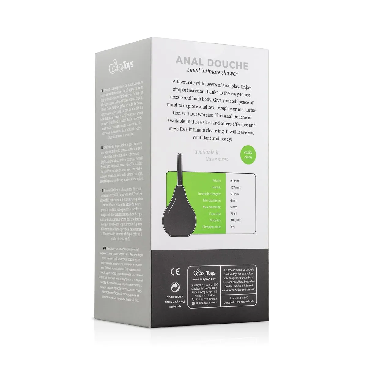 Easytoys Anal Collection Ducha Anal Negra De Easytoys - Pequeño 7 Easytoys Anal Collection Ducha Anal Negra De Easytoys - Pequeño - Imagen 5