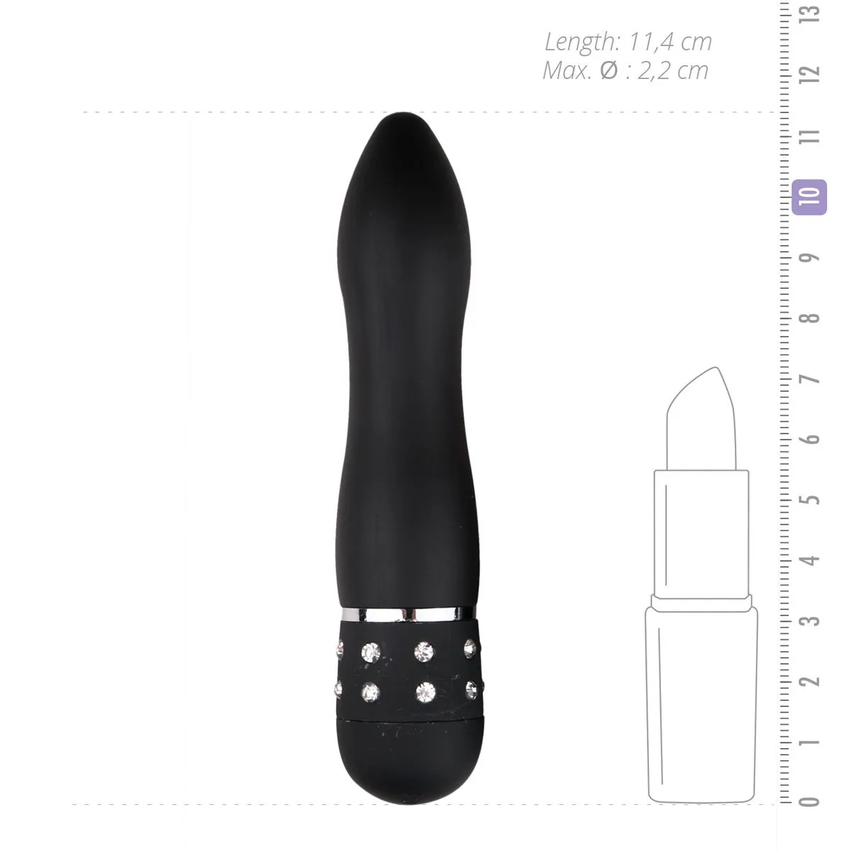 Easytoys Mini Vibe Collection Vibrador Negro Love Diamond 6 Easytoys Mini Vibe Collection Vibrador Negro Love Diamond - Imagen 4