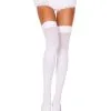LEG AVENUE Nylon Thigh Highs - White