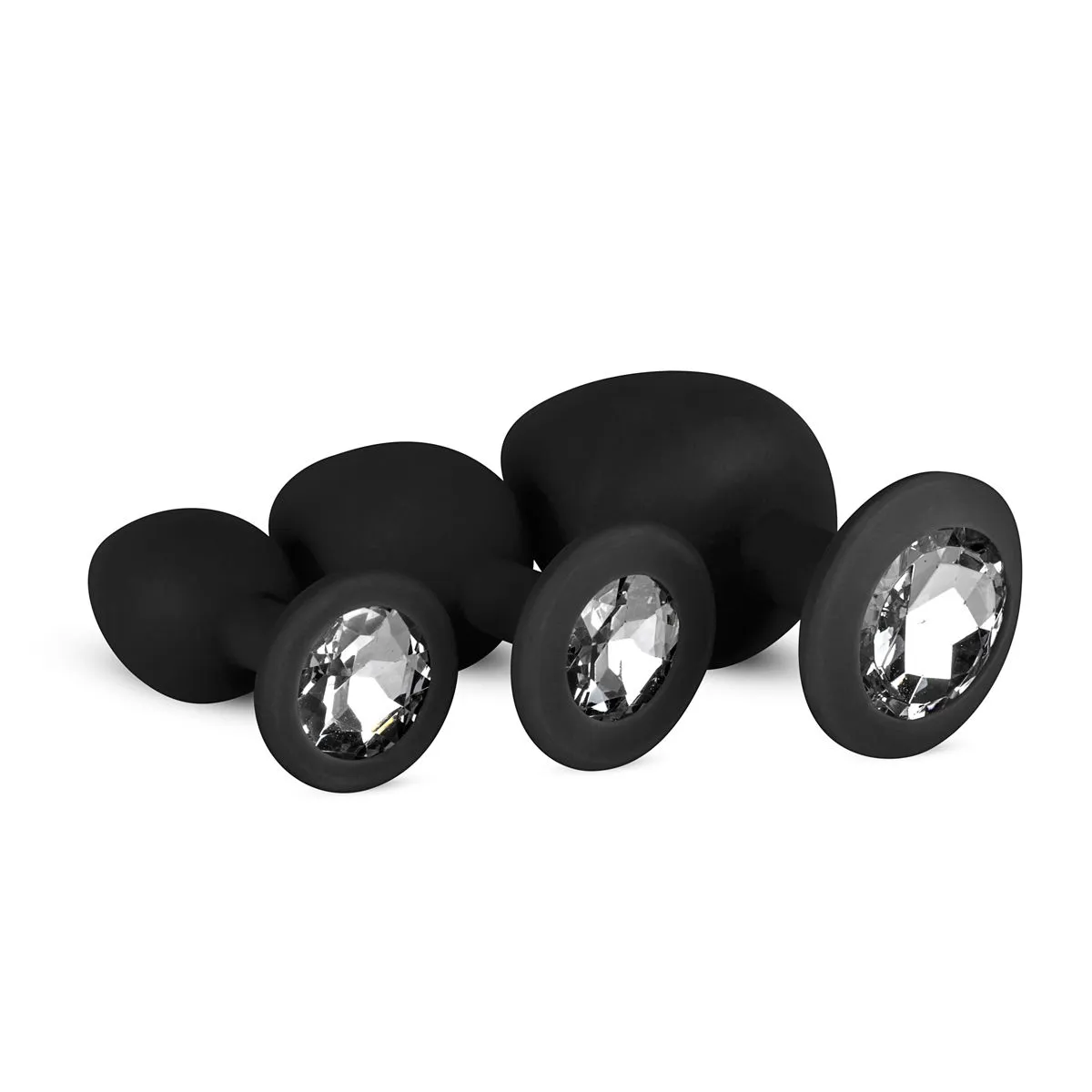 Easytoys Anal Collection Juego De Plugs De Silicona Con Diamante - Negro 3 Easytoys Anal Collection Juego De Plugs De Silicona Con Diamante - Negro