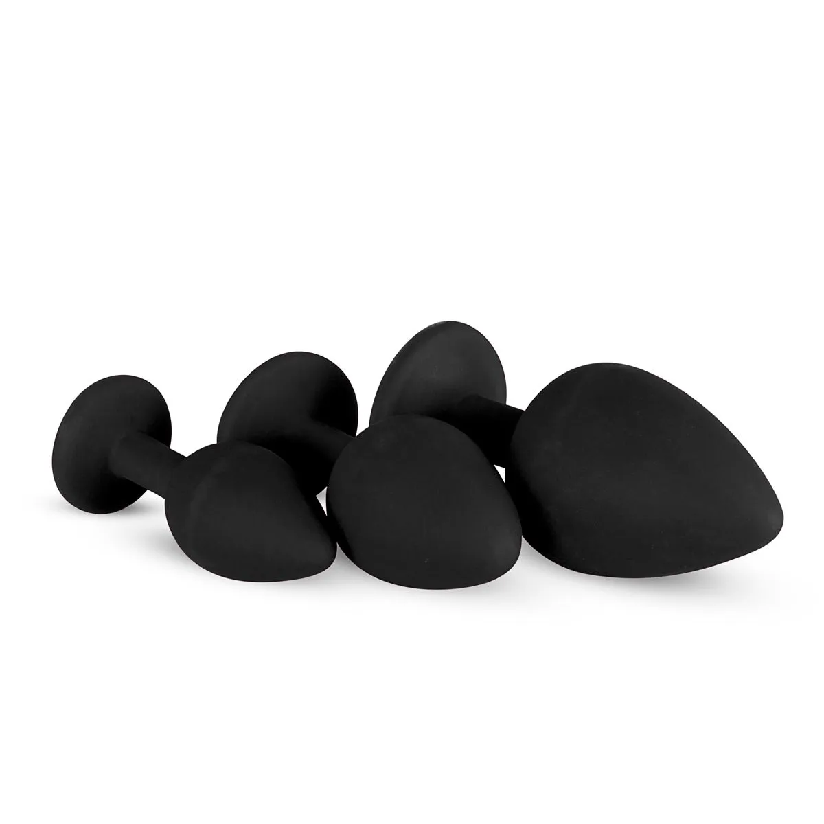 Easytoys Anal Collection Juego De Plugs De Silicona Con Diamante - Negro 4 Easytoys Anal Collection Juego De Plugs De Silicona Con Diamante - Negro - Imagen 2