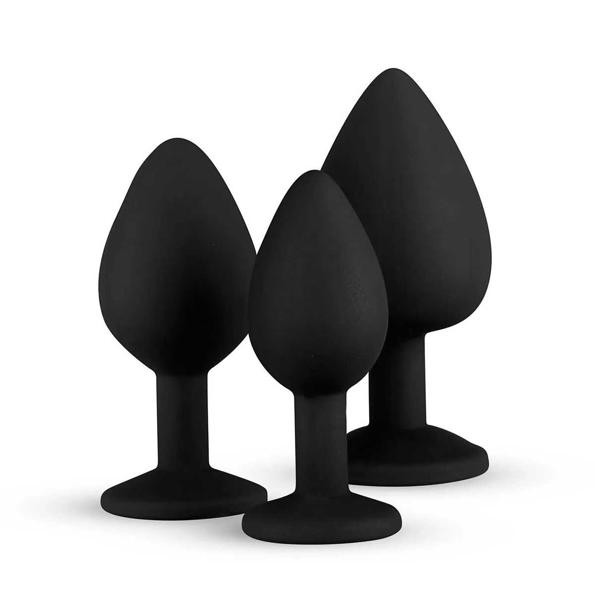 Easytoys Anal Collection Juego De Plugs De Silicona Con Diamante - Negro 6 Easytoys Anal Collection Juego De Plugs De Silicona Con Diamante - Negro - Imagen 4