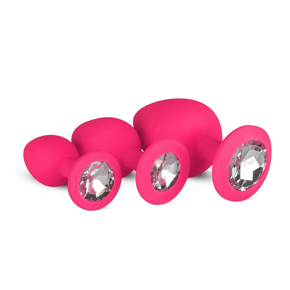 Easytoys Anal Collection Plug Anales De Silicona Con Diamante - Rosa 3 Easytoys Anal Collection Plug Anales De Silicona Con Diamante - Rosa