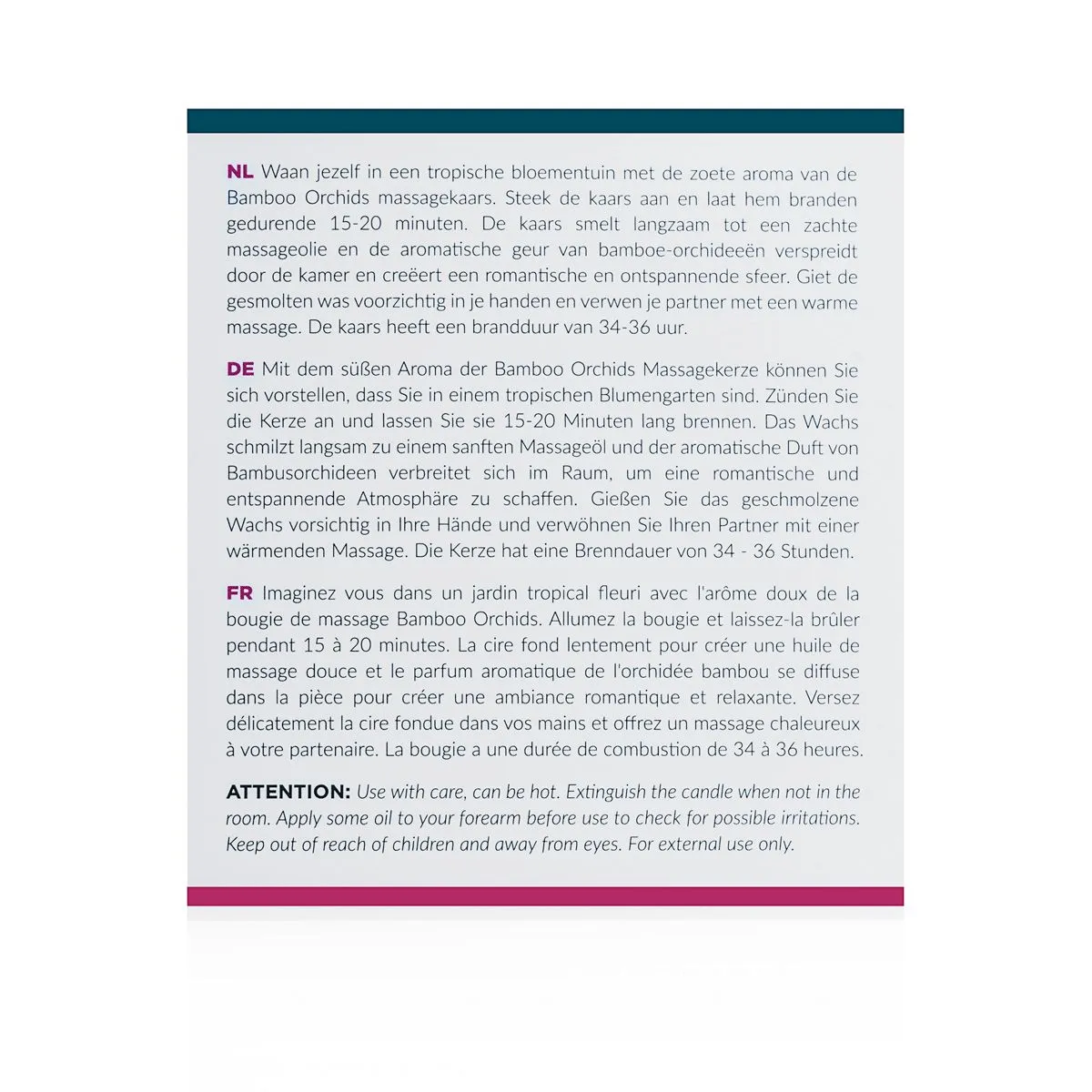 Exotiq Masaje Exótico Vela Orquídeas De Bambú - 200g 7 Exotiq Masaje Exótico Vela Orquídeas De Bambú - 200g - Imagen 5