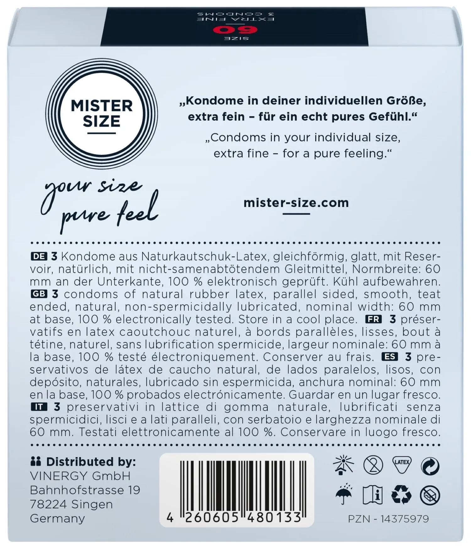 Mister Size MISTER.SIZE Preservativos De 60 Mm 3 Unidades 5 Mister Size MISTER.SIZE Preservativos De 60 Mm 3 Unidades - Imagen 3