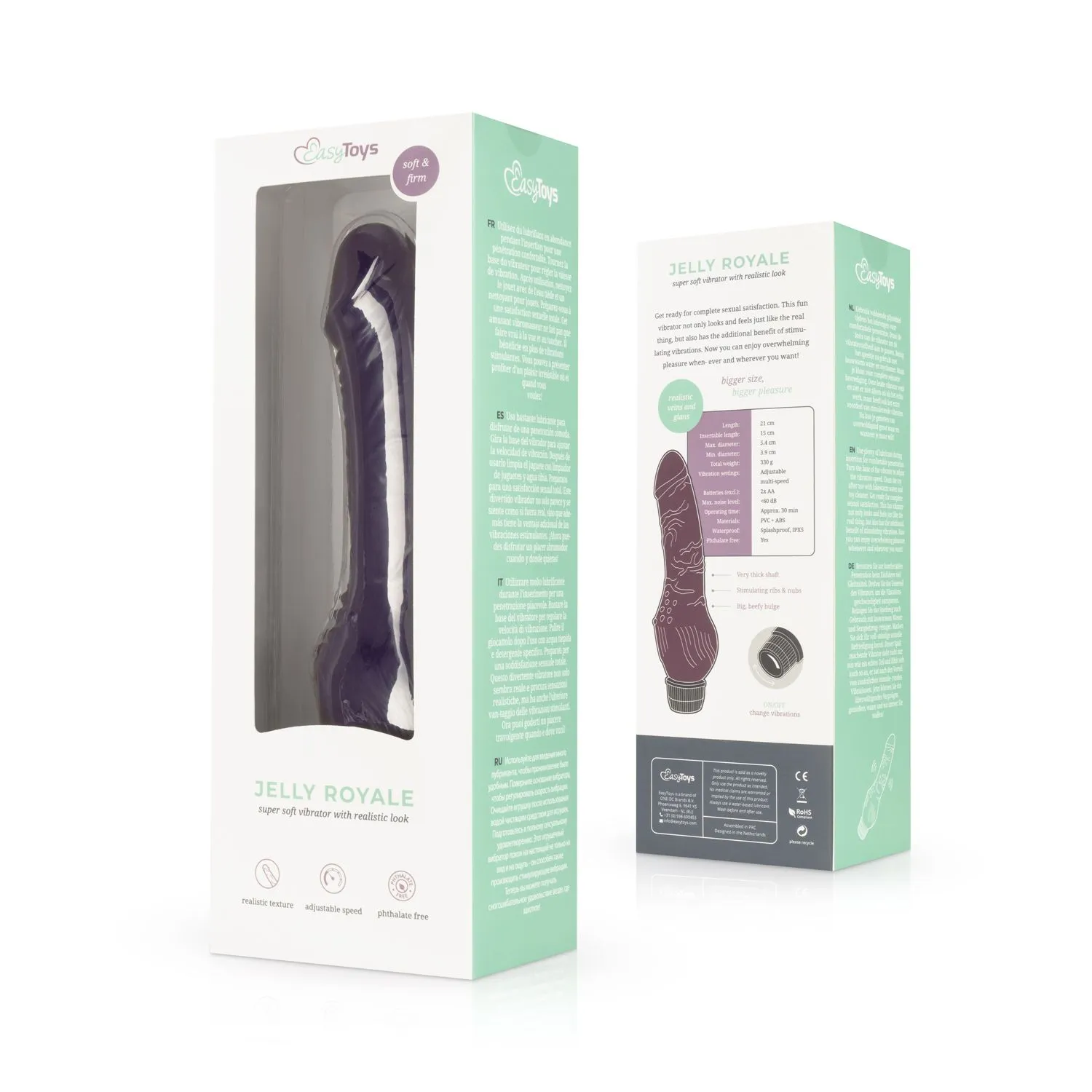 Easytoys Vibe Collection Jelly Royale - Vibrator Realista - Morado 4 Easytoys Vibe Collection Jelly Royale - Vibrator Realista - Morado - Imagen 2
